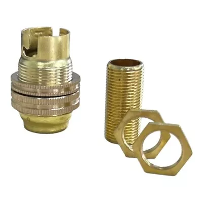 £5.75 • Buy Jeani Brass Lamp Holder Un Switched Bayonet SBC Bulb Holder 1/2  & Threaded Rod