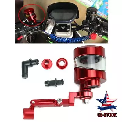 Red Motorcycle CNC Oil Cylinder Reservoir Brake Clutch Master Fluid Universal US • $13.90