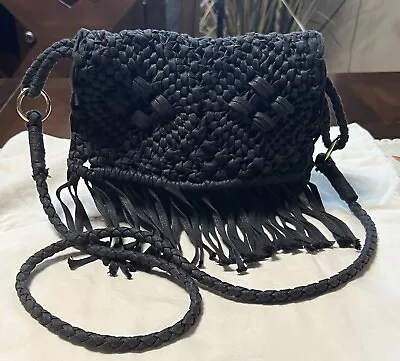 Mossimo Supply Co Purse Black Fringe Bag We Zip Closure. • $22