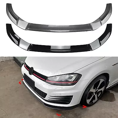$78.70 • Buy Front Bumper Spoiler Lip Kit For VW Golf 7 MK7 GTI Rline 2013-2016 Gloss Black