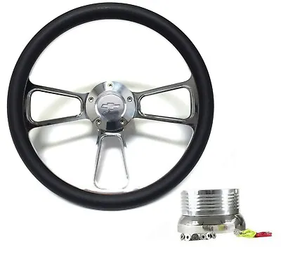 1995 - 2001 Chevy S10 5/6 Hole Black And Billet Steering Wheel Kit With Adapter • $201.87