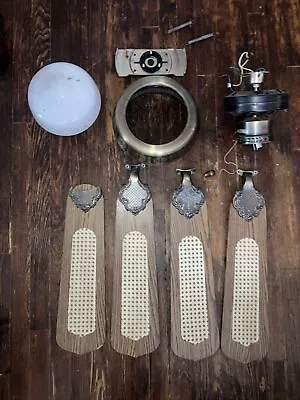 Vintage CANE FAN BLADES Ceiling Fan HUGGER 70s 80s • $45