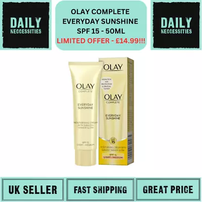 Olay Complete Everyday Sunshine Cream / Moisturiser - 50ml SPF 15 • £14.99