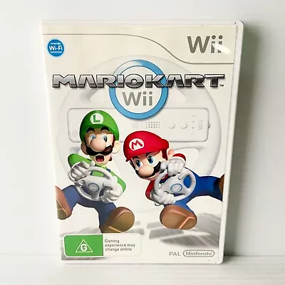 Mario Kart Wii + Manual - Nintendo Wii - Tested & Working - Free Postage • $27.88