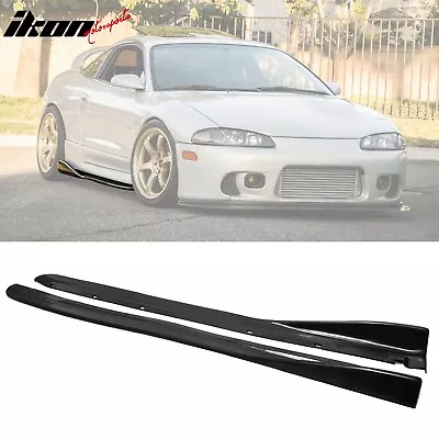 Fits 97-99 Mitsubishi Eclipse DSM CS Black Side Skirts Rocker Panel Extension PU • $129.99