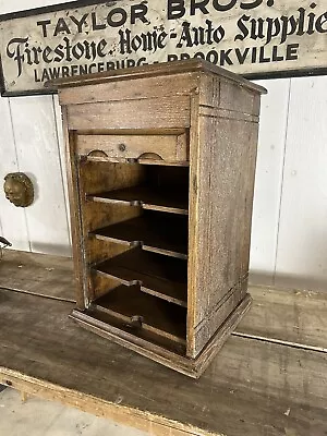 1940s Cabinet Apothecary Industrial Roll Top Multi Drawer Folk Art Hardware • $1450