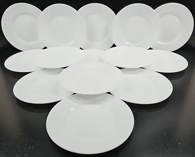 14 Martha Stewart Balustrade Salad Plates Set Everyday White Rib Rims France Lot • $136.87