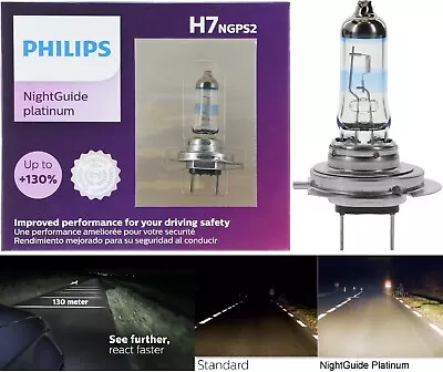 Philips Night Guide Platinum H7 55W Two Bulbs Head Light High Beam Upgrade Lamp • $42.75