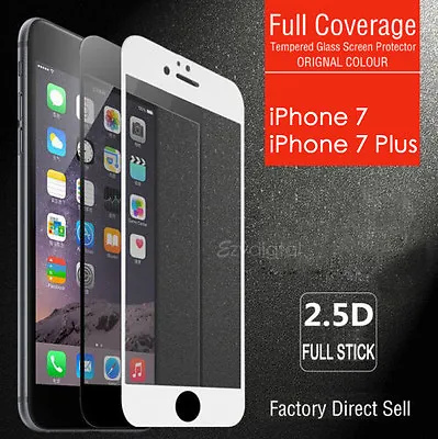 $4.95 • Buy Full Coverage Tempered Glass Screen Protector For Apple IPhone SE X 7 8 Plus