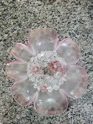 Mikasa Pink Rosella Flower Pedal Ruffle Edges Bowl • $13