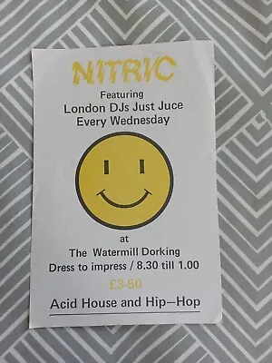 £5 • Buy Acid House Rave Flyers 1988 Nitric Dorking 88 Flyer