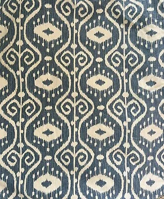 6 Yds Magnolia Home Fabric Bali Cotton Duck Drapery Upholstery Blue Ikat • $59.99