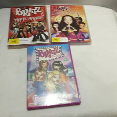 Bratz 3 X DVD Bundle Lot Movie  -  Rock Angelz Genie Magic Starrin Stylin PAL GC • $25