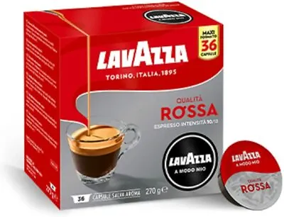 £11.90 • Buy Lavazza A Modo Mio Qualità Rossa, Coffee Pods Espresso, 36 Capsules