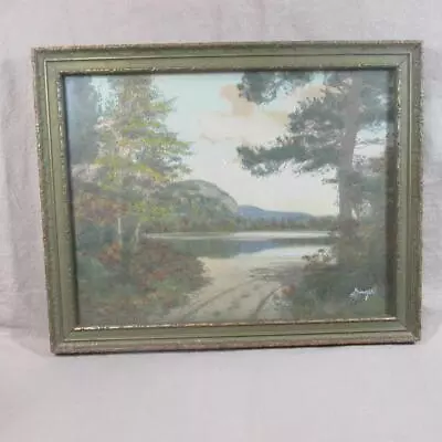CHARLES SAWYER 11 X 8 1/2 Hand Colored Photo Lake Of Northland NH Nutting Art • $83