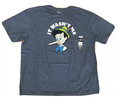 New Disney Pinocchio It Wasnt Me Men’s Gray Tee T-shirt Shirt Sz 3XL (54-56) • $11.99