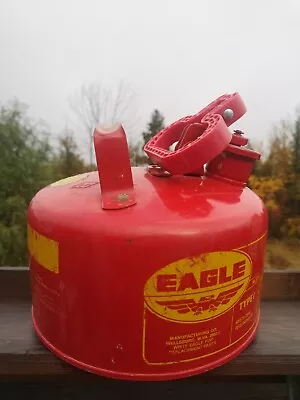 Vintage Eagle 1 Gallon Safety Gas Can Ui-10S Type Red Metal USA • $25.60