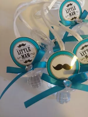 12 Little Man Mustache Baby Shower Pacifier Necklaces Favors  • $14.75