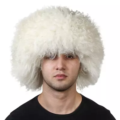 Real Mongolian Fur Bucket Papakha Hat Men Winter Warm Hat Cap Headgear • $141.48