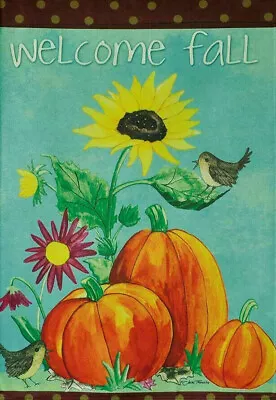 Welcome Fall Pumpkin Bird Sunflower Thanksgiving Mini Window Garden Yard Flag Nw • $8.97