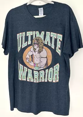 Ultimate Warrior T-shirt Men's Size XL Gray Crew Neck Graphic Tee WWE Wrestling • $11.20
