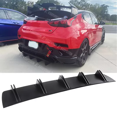 For Hyundai Veloster Rear Bumper Diffuser 10 Fins Splitter Spoiler Body Kit Set • $39.56