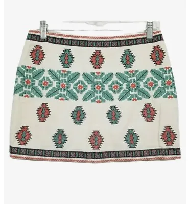 Zara Woman Skirts Zara Embroidered Tribal Print Mini Skirt Size S • $20