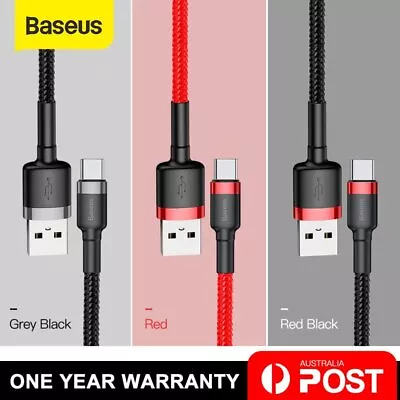 $6.99 • Buy Genuine BASEUS USB TYPE-C Fast Charger Charging Data Sync Cable Cord Samsung