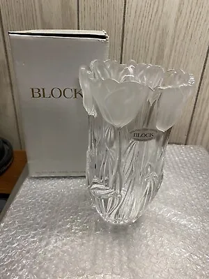 Vintage Tulip BLOCK Handcrafted 24% Full Lead Crystal Vase 8 Inch • $19