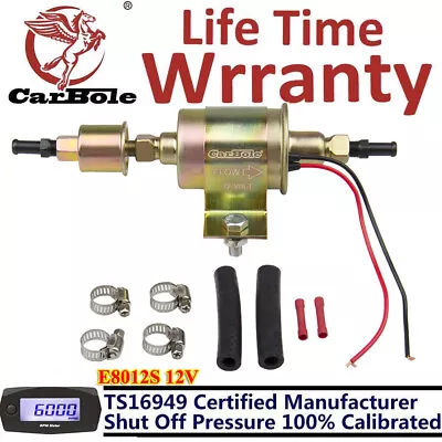 $20.59 • Buy 12V Universal Electric Fuel Pump Low Pressure 5-9 PSI Gas Diesel Inline E8012S