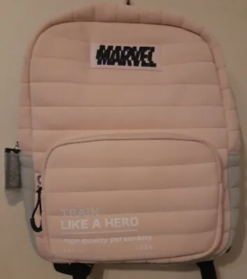 Marvel Pink Bag New Bnwt Vegan Society Train Like A Hero Activewear Back Pack • £11.50