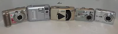 Lot Of 5 Digital Cameras Parts Or Repair Canon Fujifilm Samsung Pentax Olympus • $33.98