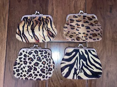 Animal Print Coin Purse Lot Of 4 - Vintage Style Change Bag • $9.99