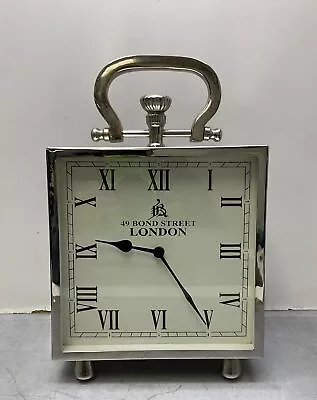 49 Bond Street London Square Metal Mantle Clock • $10.99