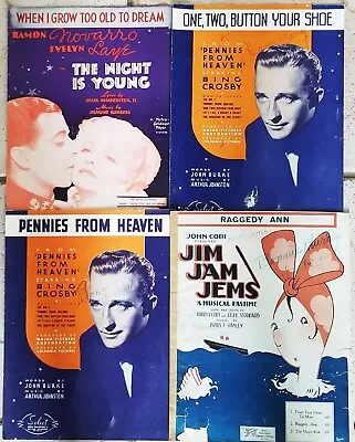 Vintage LOT Of 8 MOVIE/Theatre Sheet Music FUN Selection - BING Frank ! • $8.99