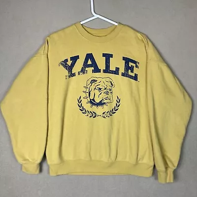 Yale Sweater Mens Medium Yellow University Sweatshirt Pullover Adult • $35.99