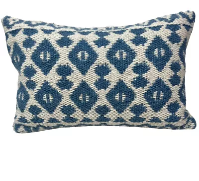 Magnolia Home Joanna Gaines Blue Ivory Wool Blend Loloi Pillow  13” X 20” Lumbar • $60