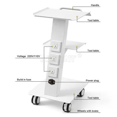 3-Shelf Rolling Dental Medical Trolley Tool Cart Instrument Stand With Brakes • $183.99