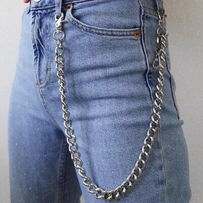 60cm Long Keyring Chain Hipster Pant Jean Key Wallet Belt Ring Clip Keyring • £4.80