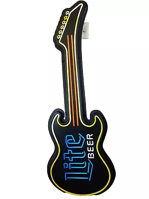 New Vintage Miller Lite 4-1/2' Electric Neon Look Guitar 1991 • $399.95
