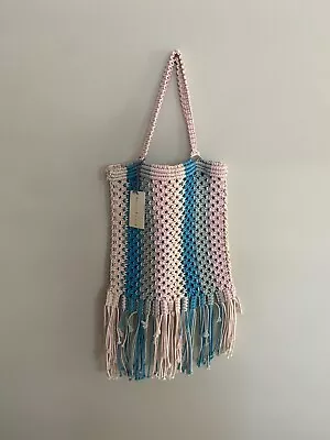 Sage X Clare. Macrame Shoulder Bag Blend Of Thoughtful Pastel Colours • $50