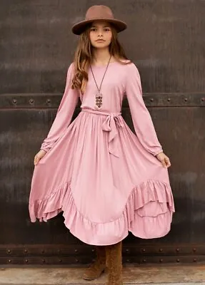 Joyfolie Umbrosia Dress Dusty Mauve New With Tags Girls Size 10 • $22.99