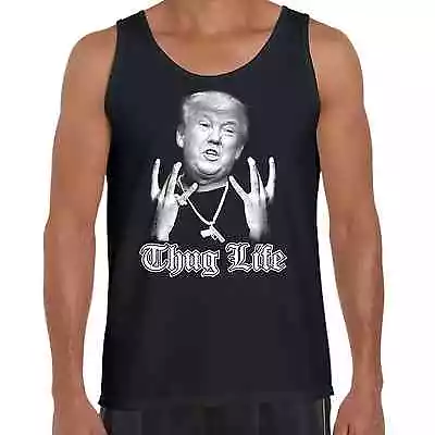 Men's Tank Singlet Donald Trump Thug Life Funny Humour President Rap Usa Nwa  • $28.95