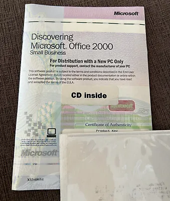 Genuine Microsoft Office 2000 Small Business Upgrade CD Product Key Sealed • $18