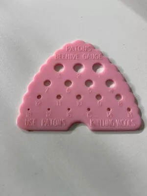 Vintage Patons Beehive Gauge Knitting Needle Gauge Pink • $9.65