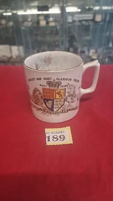 Queen Victoria Diamond Jubilee Cup 1897 By Foley China Mug Antique - England • £16.19