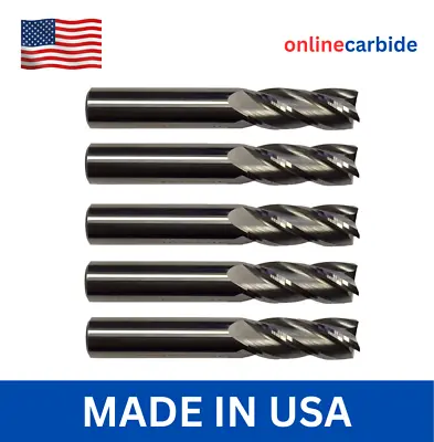 5 Pcs 3/4  4 Flute Carbide End Mill - Regular Length • $349.95