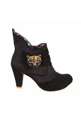 Irregular Choice Miaow Black Womens Shoes Ankle Boots • £119