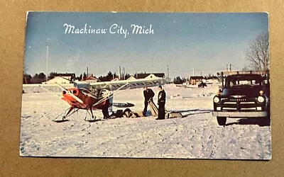 Vintage Unused  Postcard - Winter Transportation. Mackinaw City Michigan • $2.12