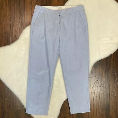 J. Crew Chino Pants 4 Blue Skimmer Oxford Cotton Crop Women's • $15